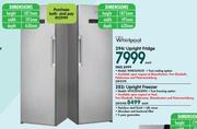 Whirlpool 394Ltr Upright Fridge WME36962X + Whirlpool 282Ltr Upright Freezer WVE26962NFX