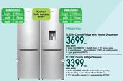 Hisense 359Ltr Combi Fridge with Water Dispenser H359BME-WD + 359Ltr Combi Fridge/Freezer H359BME