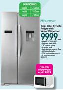 Hisense 730Ltr Side-by-Side Fridge with Water Dispenser H730SS-WD
