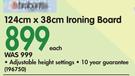 124x38Cm Ironing Board-Each