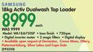 Samsung 18Kg Activ Dualwash Top Loader WA18J6750SP
