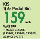 KIS 6L Pedal Bin Classic-Each