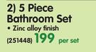 SteelCraft 5 Piece Bathroom Set-Per Set