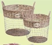 Accent Medium Willow Wire Storage Basket-Each