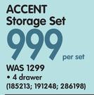 Accent 4 Drawer Storage Set-Per Set