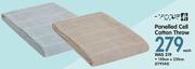 Panelled Cell Cotton Throw 180x230cm-Each