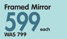 Framed Mirror Ornate Emboss Finish-1200mm(l) x 300mm(w) Each