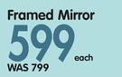 Framed Mirror Flat Grain Wash Finish-1200mm(l) x 400mm(w) Each