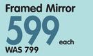Framed Mirror Nautical Finish-900mm(l) x 600mm(w) Each