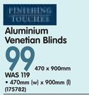 Finishing Touches Aluminium Venetian Blinds-470mm(w) x 900mm(l) Each