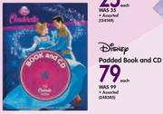 Disney Padded Book And CD Assorted-Each
