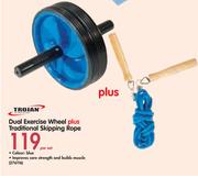 Trojan Dual Exercise Wheel Plus Traditional Skipping Rope-Per Set