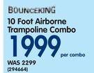 Bounceking Blue 10 Foot Airborne Trampoline Combo