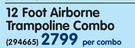 Bounceking Blue 12 Foot Airborne Trampoline Combo