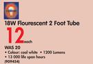 Osram 18W Fluorescent 2 Foot Tube-Each