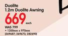 Duolite 1.2m Duolite Awning-1200mm x 970mm Each