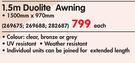 Duolite 1.5m Duolite Awning-1500mm x 970mm Each