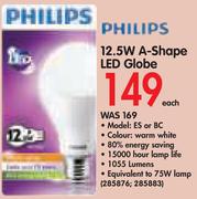 Philips 12.5W A-Shape LED Globe ES Or BC-Each