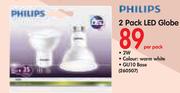 Philips 2 Pack LED Globe-Per Pack