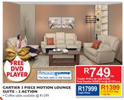 Gomma Gomma Cartier 3 Piece Motion Lounge Suite-3 Action + Free DVD player