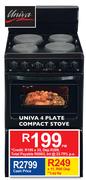 Univa 4 Plate Compact Stove