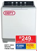 Defy 18kg White Twin Tub