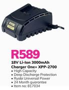 Ryobi 18V Li-Ion 3000 Mah Charger One+ XPP-2700