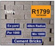 Cement Bricks 7 MPA 190790/809