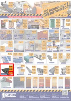 K Carrim Builders Mecca : SOS Seriously Overstocked (24 March - 9 May 2023), page 1