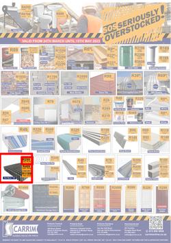 K Carrim Builders Mecca : SOS Seriously Overstocked (24 March - 9 May 2023), page 1