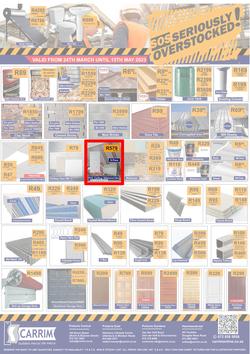 K Carrim Builders Mecca : SOS Seriously Overstocked (24 March - 9 May 2023), page 1