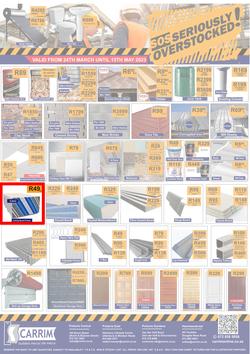 K Carrim Builders Mecca : SOS Seriously Overstocked (24 March - 9 May 2023), page 1