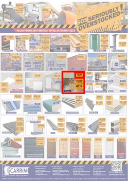 K Carrim Builders Mecca : SOS Seriously Overstocked (24 March - 9 May 2023), page 1