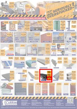 K Carrim Builders Mecca : SOS Seriously Overstocked (24 March - 9 May 2023), page 1