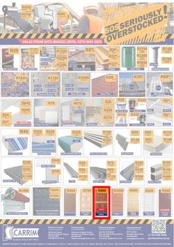 K Carrim Builders Mecca : SOS Seriously Overstocked (24 March - 9 May 2023), page 1