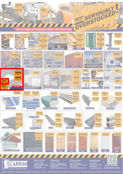 K Carrim Builders Mecca : SOS Seriously Overstocked (24 March - 9 May 2023), page 1