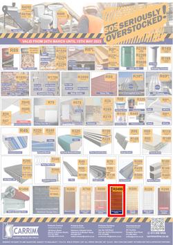 K Carrim Builders Mecca : SOS Seriously Overstocked (24 March - 9 May 2023), page 1