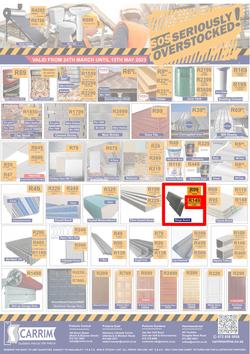 K Carrim Builders Mecca : SOS Seriously Overstocked (24 March - 9 May 2023), page 1