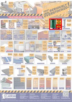 K Carrim Builders Mecca : SOS Seriously Overstocked (24 March - 9 May 2023), page 1