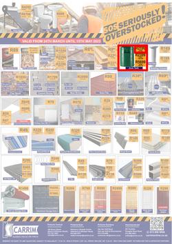K Carrim Builders Mecca : SOS Seriously Overstocked (24 March - 9 May 2023), page 1