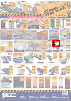 K Carrim Builders Mecca : SOS Seriously Overstocked (24 March - 9 May 2023), page 1