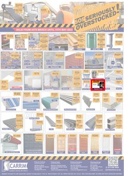K Carrim Builders Mecca : SOS Seriously Overstocked (24 March - 9 May 2023), page 1