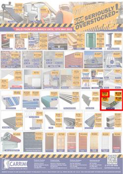 K Carrim Builders Mecca : SOS Seriously Overstocked (24 March - 9 May 2023), page 1
