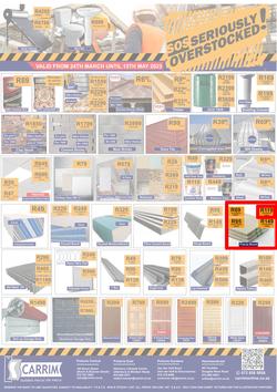K Carrim Builders Mecca : SOS Seriously Overstocked (24 March - 9 May 2023), page 1