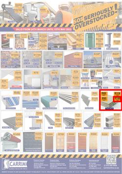 K Carrim Builders Mecca : SOS Seriously Overstocked (24 March - 9 May 2023), page 1