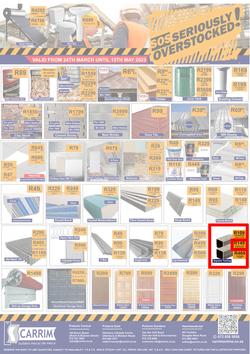 K Carrim Builders Mecca : SOS Seriously Overstocked (24 March - 9 May 2023), page 1