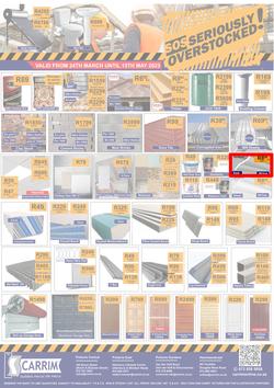 K Carrim Builders Mecca : SOS Seriously Overstocked (24 March - 9 May 2023), page 1