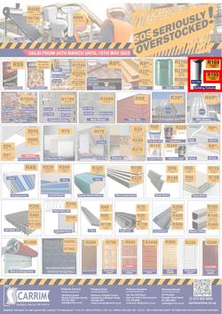 K Carrim Builders Mecca : SOS Seriously Overstocked (24 March - 9 May 2023), page 1