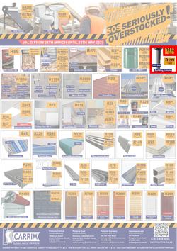 K Carrim Builders Mecca : SOS Seriously Overstocked (24 March - 9 May 2023), page 1
