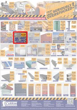 K Carrim Builders Mecca : SOS Seriously Overstocked (24 March - 9 May 2023), page 1